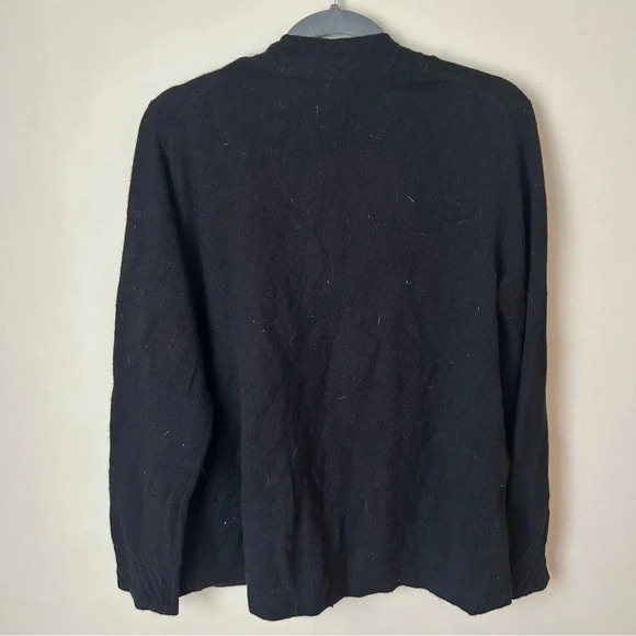 NWT Charter Club Luxury Black Cashmere Open Front Cardigan Women’s Size Large - Picture 6 of 7